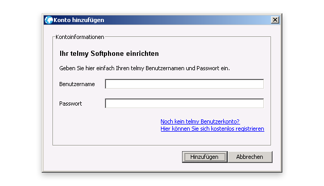 Konto hinzuf�gen